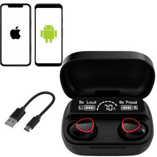 Fone De Ouvido Sem Fio Bluetooth 5.3 Android e Iphone Carga Rapida