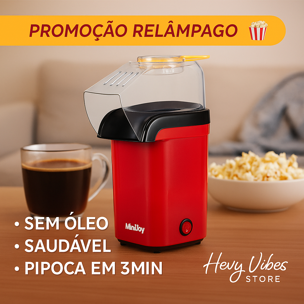 Pipoqueira Elétrica Ar Quente - Máquina de Fazer Pipoca Sem Óleo Minijoy - 110v