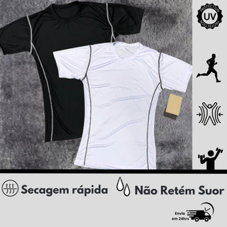 Camiseta de compressão masculina camisa térmica academia envio rápido ótima qualidade Premium Justa
