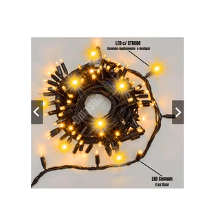 1 a 5unidades Cordão Led Strobo - Fria 80 Fixo 20 Pisca Pisca 10 metro 100L Prova D'água natal artesanato decoração