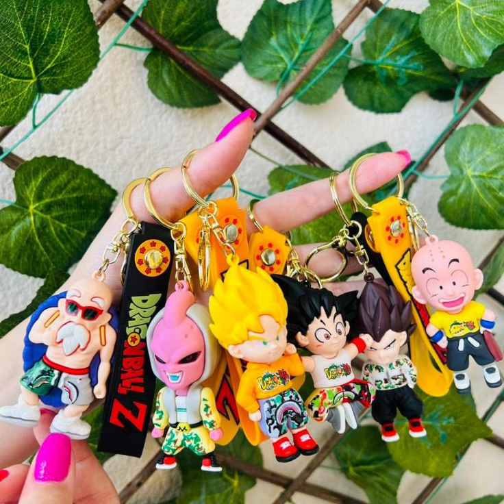 Coleção 6 Chaveiros Dragon Ball Z Goku Super Saiyajin Vegeta Majin