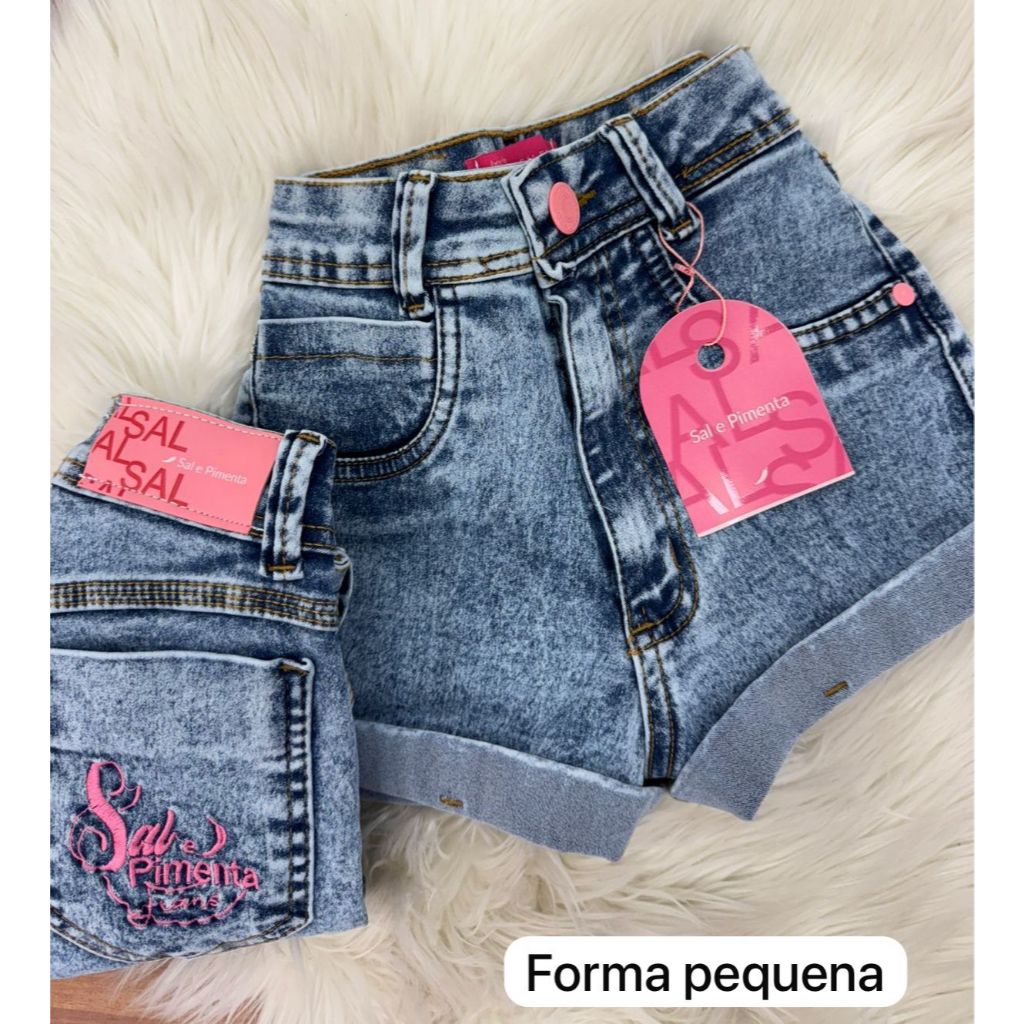 Short Jeans Feminino Sal e Pimenta Pimenta Original Mom Cintura