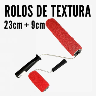 Kit Rolo de Textura 2pçs 23cm+9cm Cabelo de Anjo c/Cabo (Massa Rolada)
