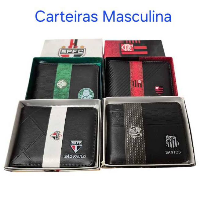 Carteiras Masculina Modelos Slim, Palmeiras, Corinthians, Santos, São Paulo, Times do Coração