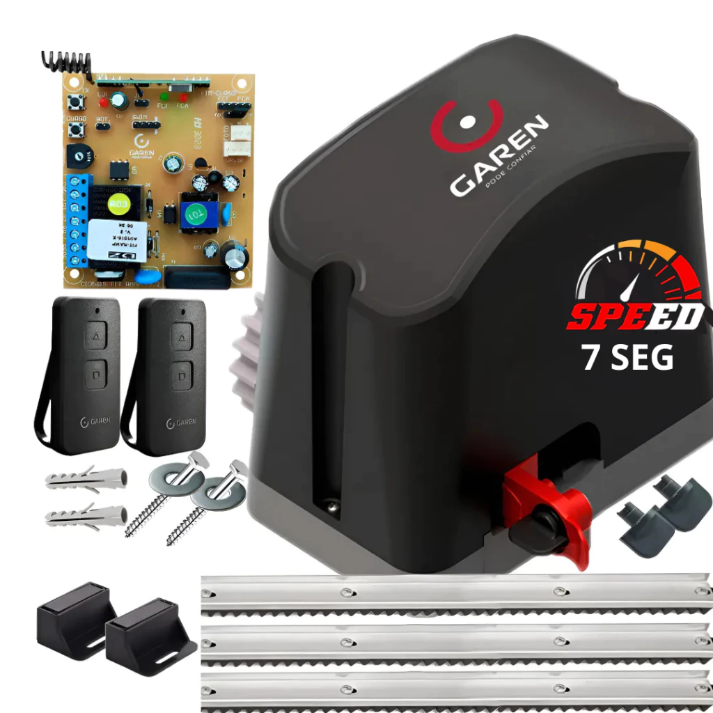Kit Motor Portao Eletronico 400Kg Garen Deslizante de Correr Completo