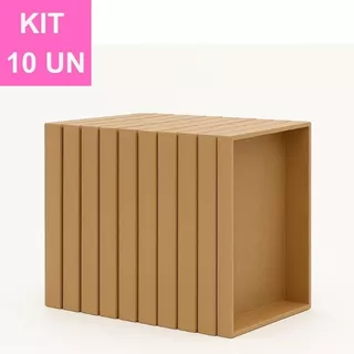 Kit 10 Bandejas em MDF Organizadoras Bandeja Montagem Cesta Kit Higiene Servir Café da Manhã 25x15x3