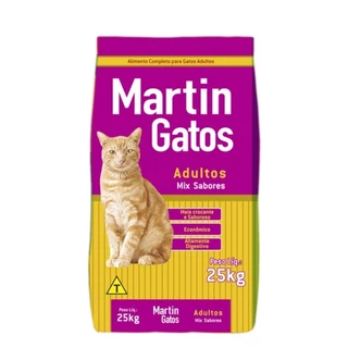 RAÇÃO PARA GATOS ADULTOS 25KGS SABOR MIX CARNE E FRANGO MARTIN CAT