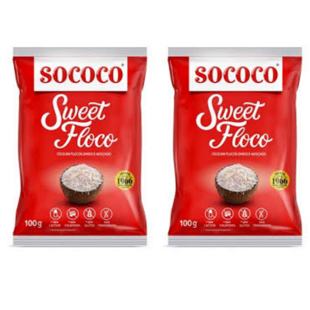 Coco Ralado Úmido Adoçado em Flocos Sococo Sweet Pacote 1kg | Shopee Brasil