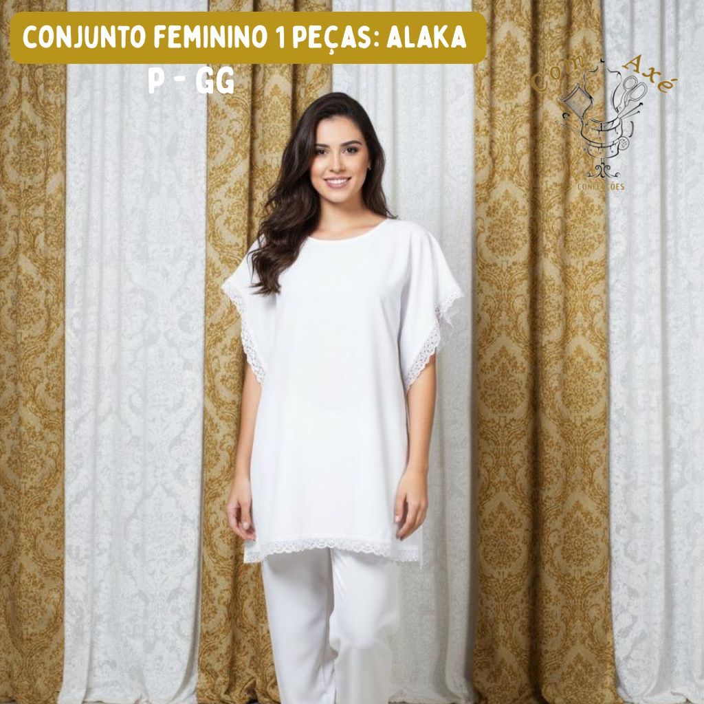Kafta Alaka Unissex Bordado Inglês Umbanda Candomblé P ao G | Shopee Brasil