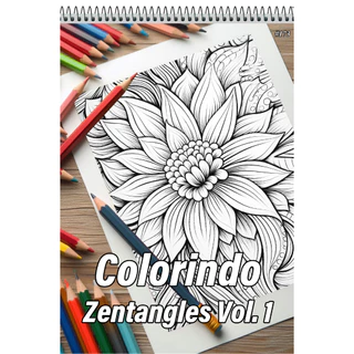 Caderno Com 50 Desenhos Para Colorir Zentangles Vol. 1 - Tamanho A4 (21x29,7cm) #173 em Oferta na Shopee
