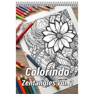 Caderno Com 50 Desenhos Para Colorir Zentangles Vol. 2 - Tamanho A4 (21x29,7cm) #174 em Oferta na Shopee