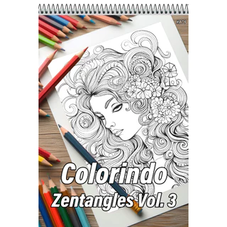 Caderno Com 50 Desenhos Para Colorir Zentangles Vol. 3 - Tamanho A4 (21x29,7cm) #175 em Oferta na Shopee