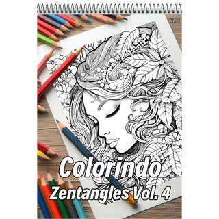 Caderno Com 50 Desenhos Para Colorir Zentangles Vol. 4 - Tamanho A4 (21x29,7cm) #176 em Oferta na Shopee