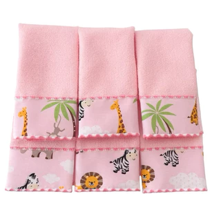 Kit com 6 toalhinhas de boca tecido felpudo extra macio meninos e meninas em Oferta na Shopee