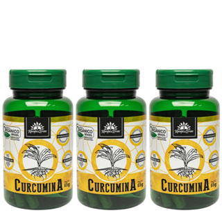 Kit 3 Curcuminas Concentrado Cúrcuma Açafrão Orgânico 90 cáps 600mg Vegano Sem Gluten Kampo de Ervas