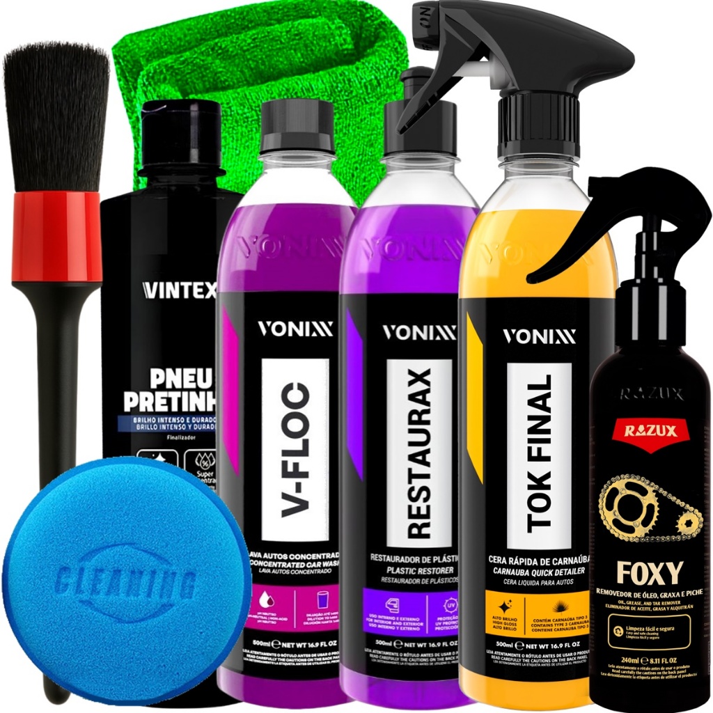 Kit Vonixx Limpeza Tok Final Shampoo V-Floc Revitalizador