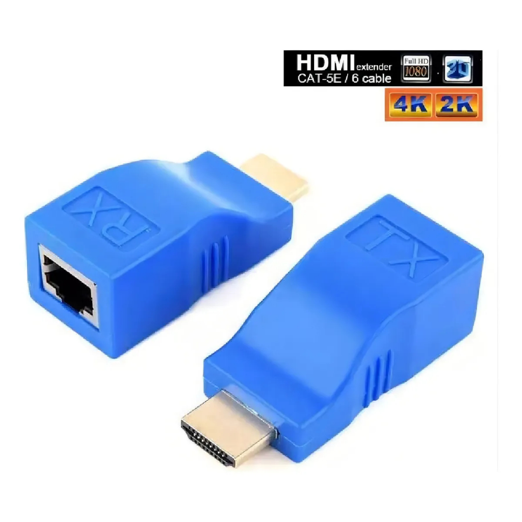 Extensor Hdmi 30metros Via 1 Rx Tx Cabo De Rede Rj45 Cat5e/6 | Shopee ...