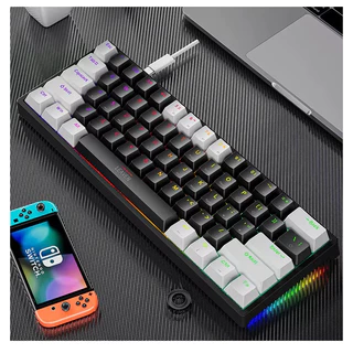 Teclado Mecânico K620 Mini 60% RGB – 61 Teclas Hot-Swap, Cabo Tipo C | Gamer