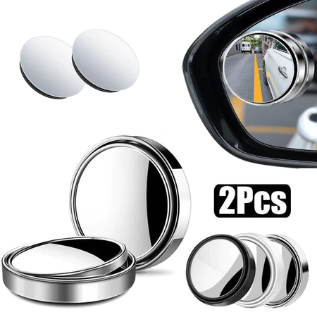 1 par - Espelho Retrovisor Carro Moto Convexo Fixo Móvel Auxiliar Externo Pontos Cegos 5cm Universal