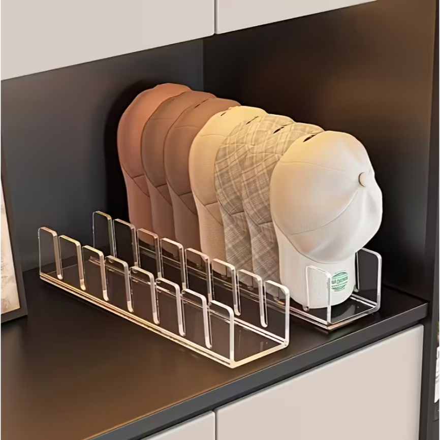 Suporte Porta Organizador de Bonés em Acrílico Elegante Resistente e Moderno