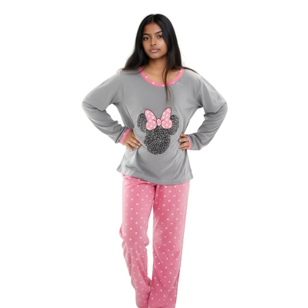 Pijama Baby Doll Personagens Infantil Longo Inverno de Malha Premium Meninas em Oferta na Shopee