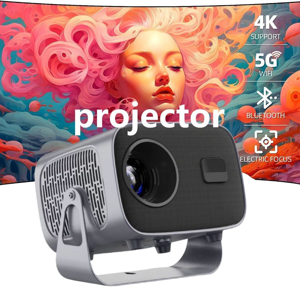 Projetor A10 Android TV 4K Dual Band WIFI 6.0 Bluetooth 5.0 Cinema Portátil Escritório Sala