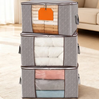 Saco Organizador Grande Capacidade Multiuso para Roupas e Cobertores, Anti-Poeira, Anti-Umidade e Anti-Insetos com Zíper