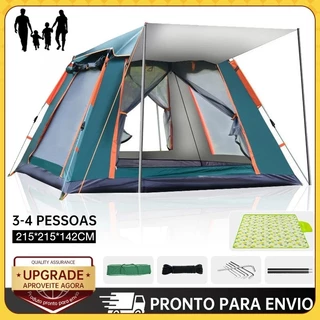 Barraca De Acampamento Automática Pop-up 3-4 Pessoa,Tenda de Camping Portátil verde 215*215*145cm