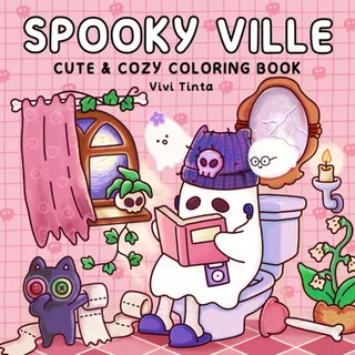 Spooky Ville 40 Desenhos para colorir FOLHAS SOLTAS + Acetato NÃO VAI ENCADERNADO em Oferta na Shopee