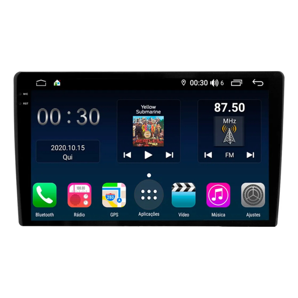 Central Multimídia 9p Universal Aikon Proton Carplay 4gb/64gb