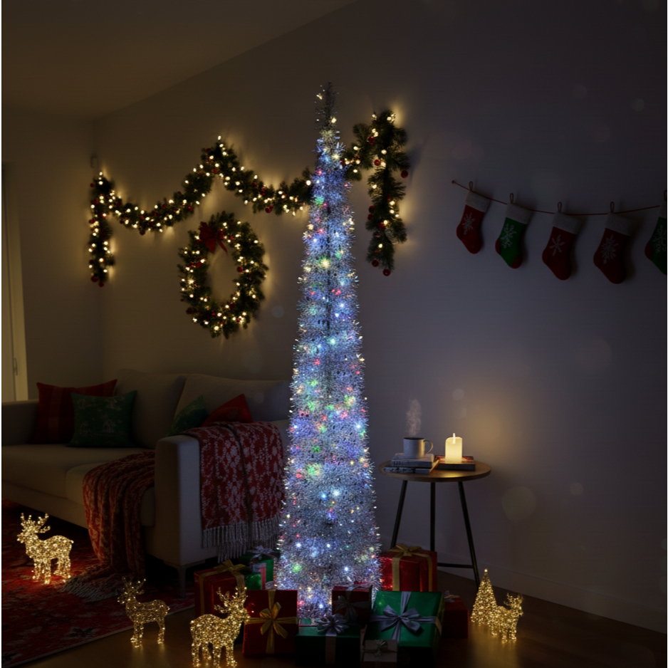 Árvore de Natal Dobrável Branca com Pisca Pisca 1,8m Luxo | Shopee Brasil