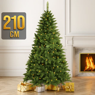 Árvore Natal 210 cm 1300 Galhos Pinheiro Artificial Denso Decoração Natalina