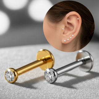 Piercing Ponto de Luz Minimalista Zircônia Anti Alérgico Aço Cirúrgico Helix, Tragus, Conch, Nariz, Boca-Medusa