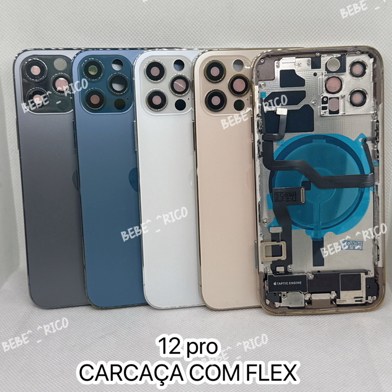 Chassi Carcaça Compatível iPhone 12 pro （com flex e botões