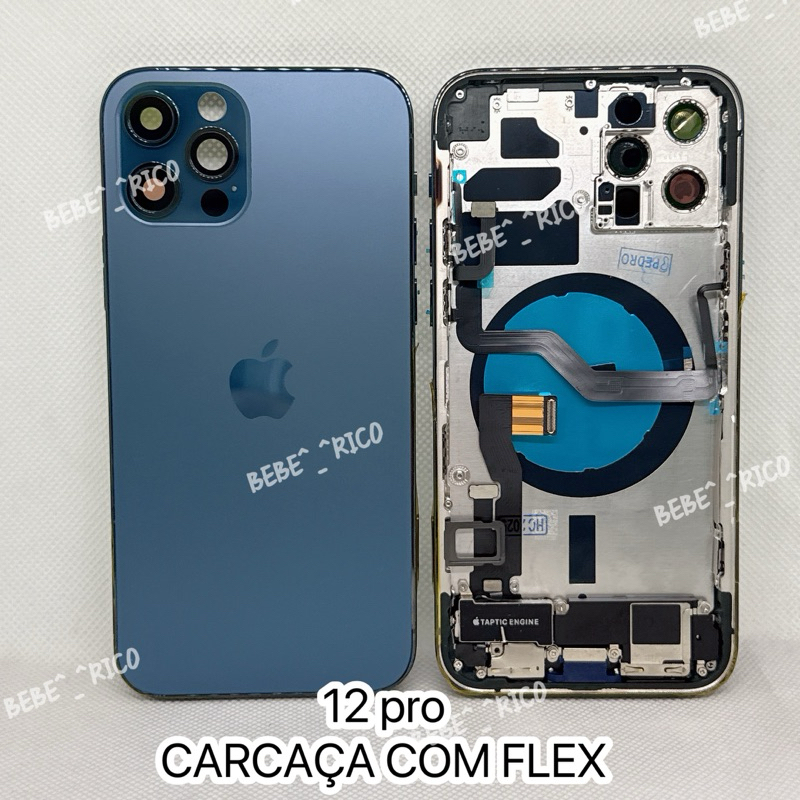 Chassi Carcaça Compatível iPhone 12 pro （com flex e botões