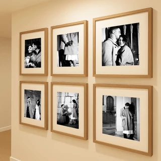 Kit 6 Quadro Decorativo Personalizado Foto Moldura Vidro Grande Paspatur Casal Família Bebê Sala Quarto Corredor