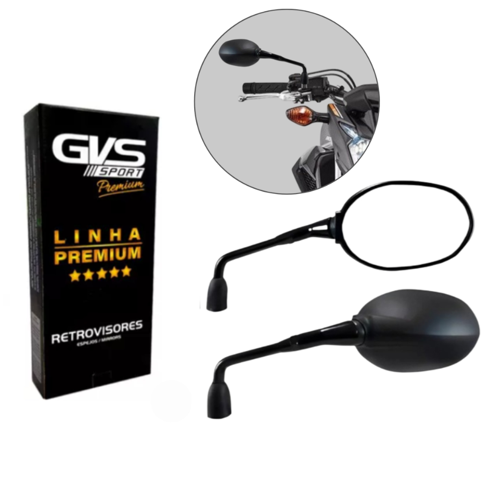 Retrovisor Tiger 800 Original GVS Haste Longa Lente Convexa Para