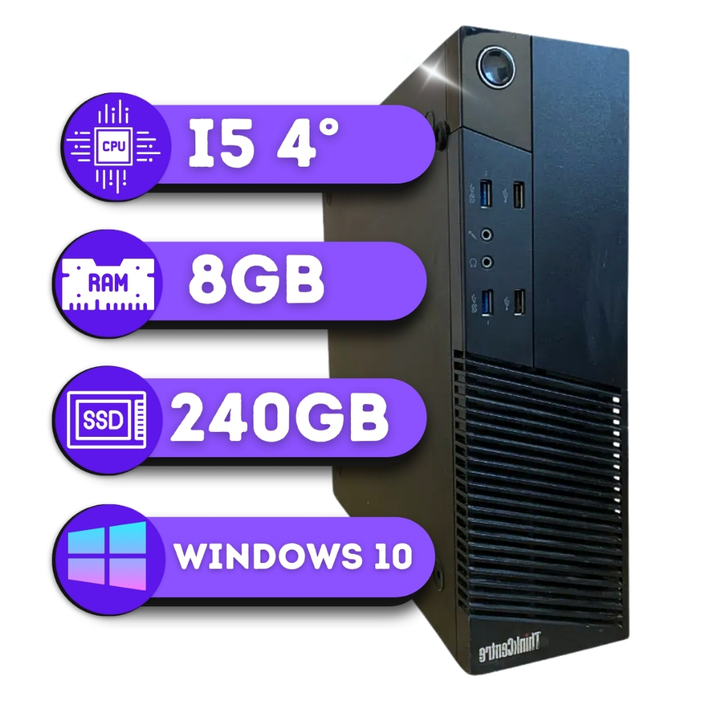 Foto de Pc Computador Lenovo Intel I5° 4570 8gb Ssd Office M93p Trabalho Escritório Jogos Office Comercio