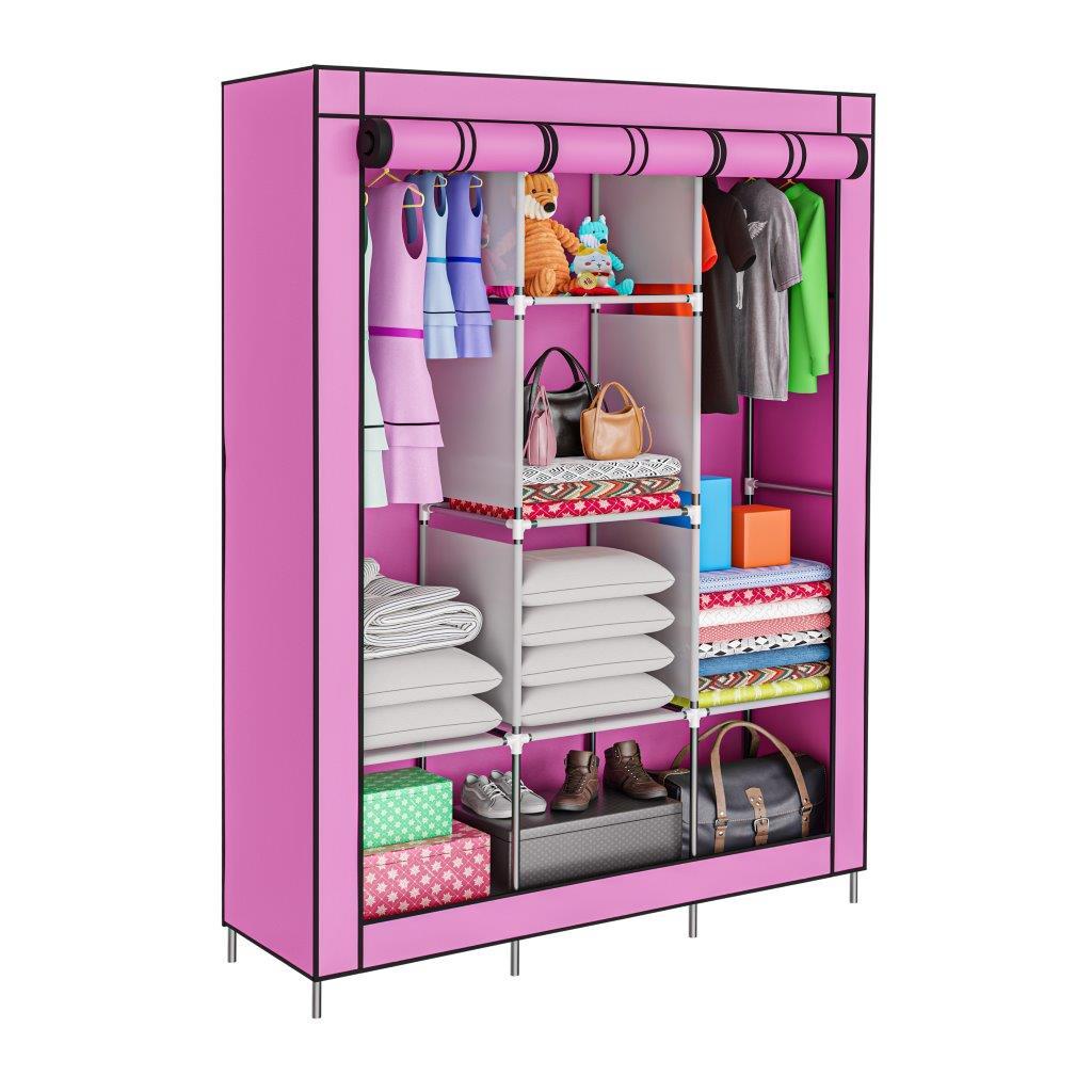 GUARDA ROUPAS ROSA GRANDE DESMONTÁVEL PORTÁTIL | Shopee Brasil