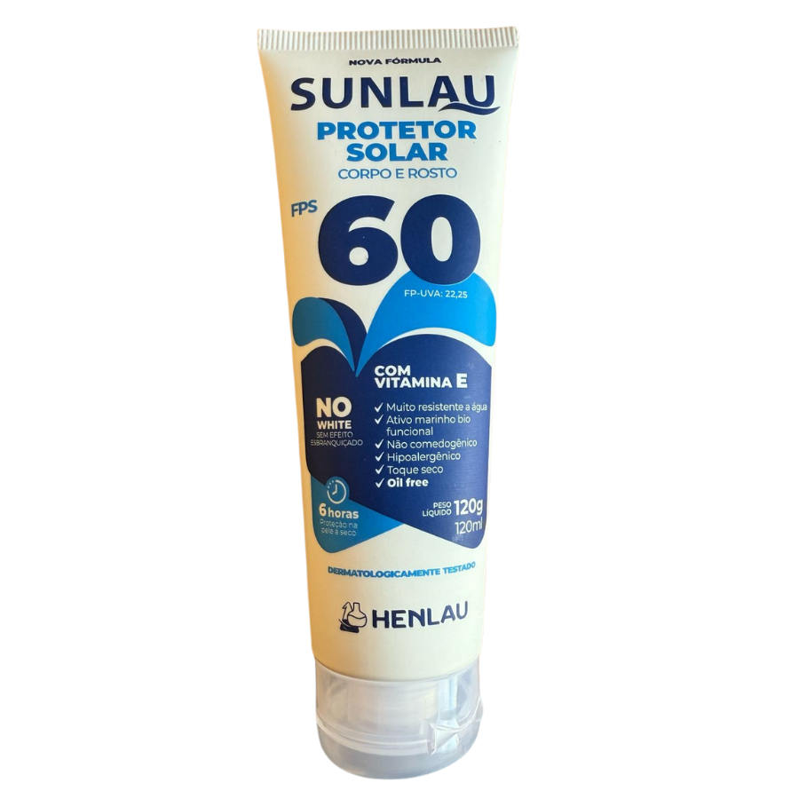 Protetor e Bloqueador Filtro Solar 60 FPS para o Corpo e Rosto Sunlau ...