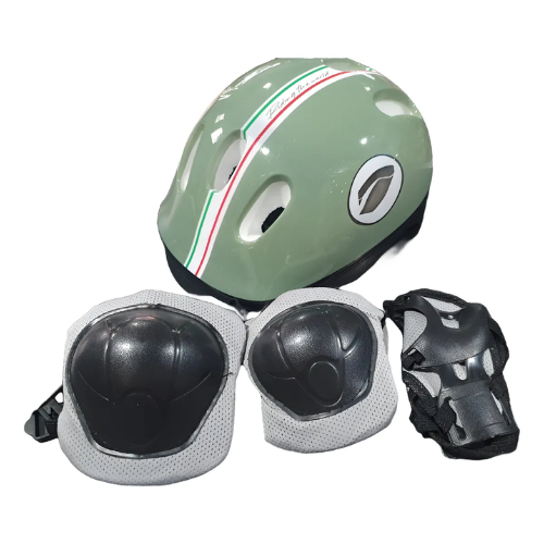 CAPACETE INFANTIL + KIT PROTEÇÃO VERDE 