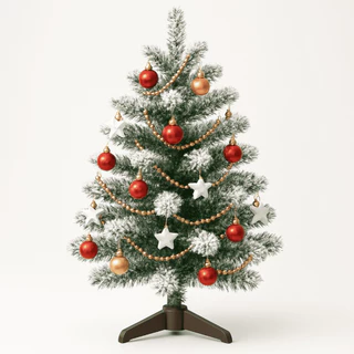 Mini Árvore De Natal 60cm Verde e Nevada Com 50 Galhos Para Mesa Escritório Decoração Natalina
