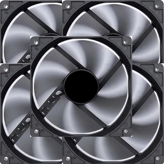 Kit Com 5 Cooler Fan 12cm 120mm Gabinete Gamer Pc Sem Led