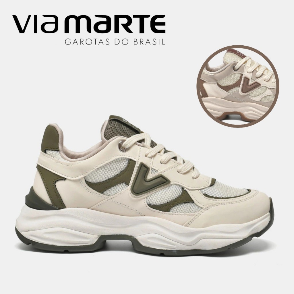 Tênis Via Marte Feminino Original Chunky Sneaker Casual Lançamento 158 ...
