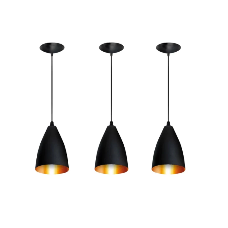 Luminária Vegas Preto/Cobre