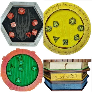 Arena/Bandeja de Dados P com Tecido Senhor dos Anéis, Lotr, rpg, dice, Sauron, Hobbit, Bilbo