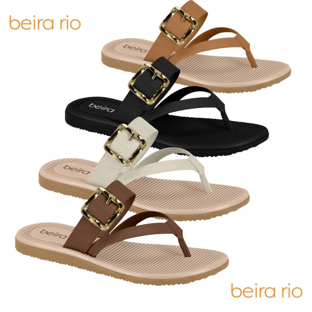 0415reiji ‼️ Rasteira Chinelo Feminino Beira Rio Confortavel Fivela Moda Casual