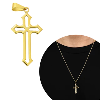 Pingente Masculino De Crucifixo Banhado a Ouro 24k Pingente De Cruz Elegante Atacado em Oferta na Shopee