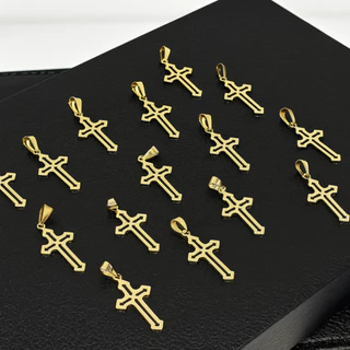 Pingente Masculino Ouro 18K Crucifixo Estiloso e Sofisticado para Atacado e Varejo em Oferta na Shopee