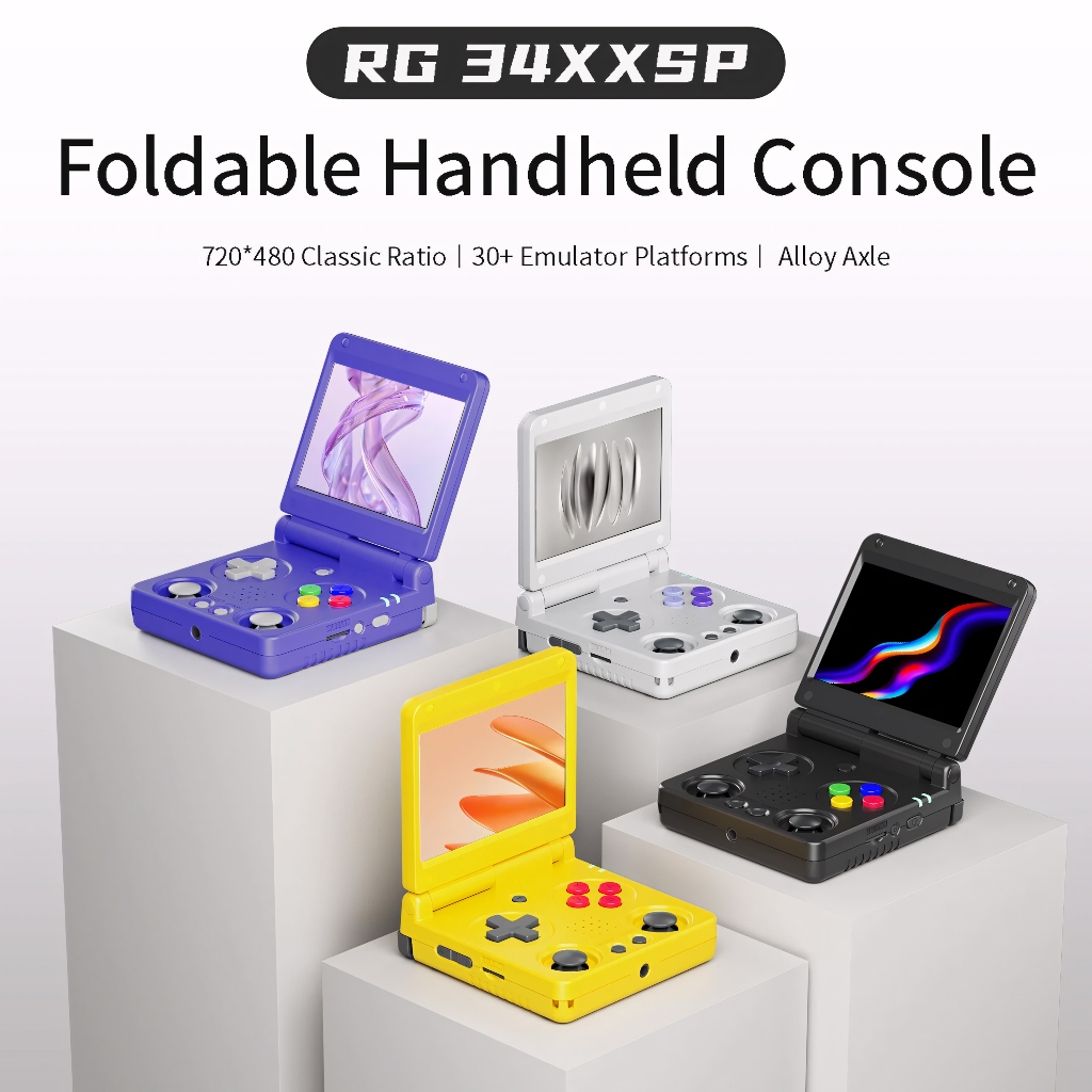 【美品】【即日発送】Anbernic RG34XXSP インディゴ ANBERNIC RG34XXSP Flip Console de Jogos Portátil Tela IPS 3.4